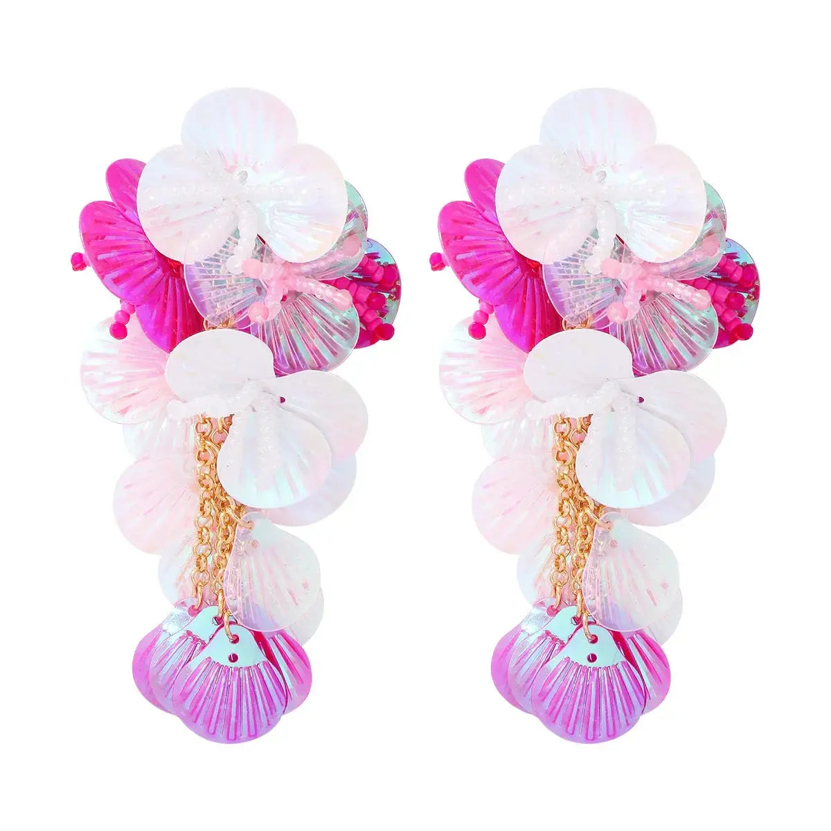 Colorful Shiny Large Shell Earrings for Bold Fashion Style - Love Salve